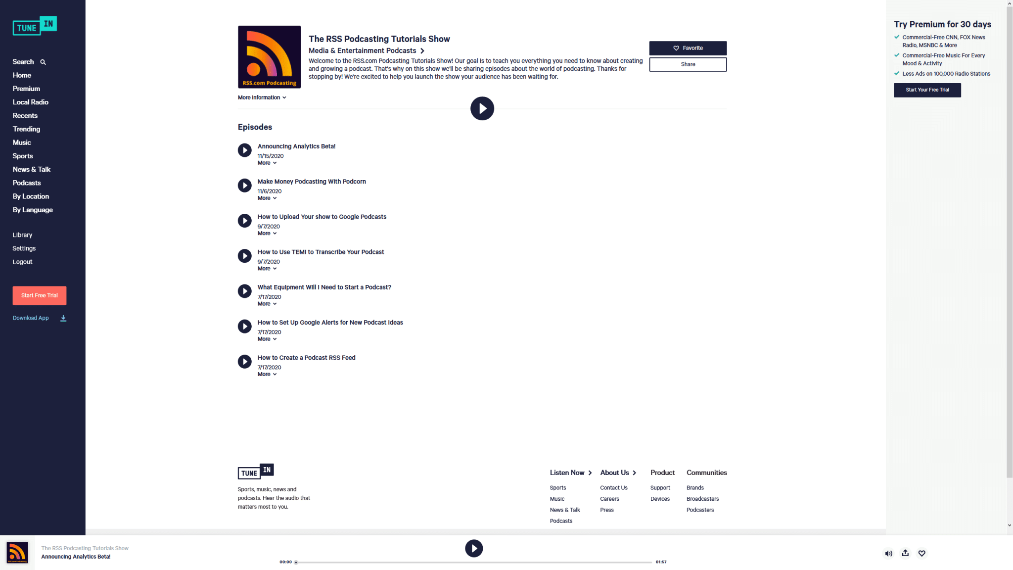 submit your podcast to tunein