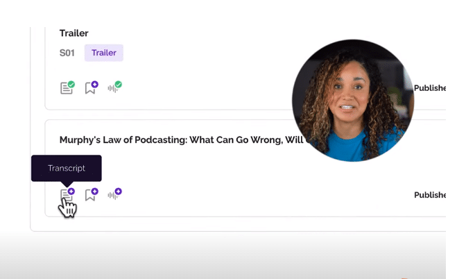 generate a podcast transcript on rss.com from your dashboard